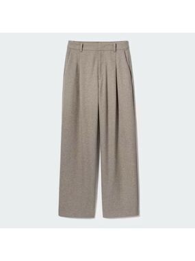 Uniqlo x Comptoir des Cotonniers Pleated Wide Trousers Brushed Jersey Neutral
